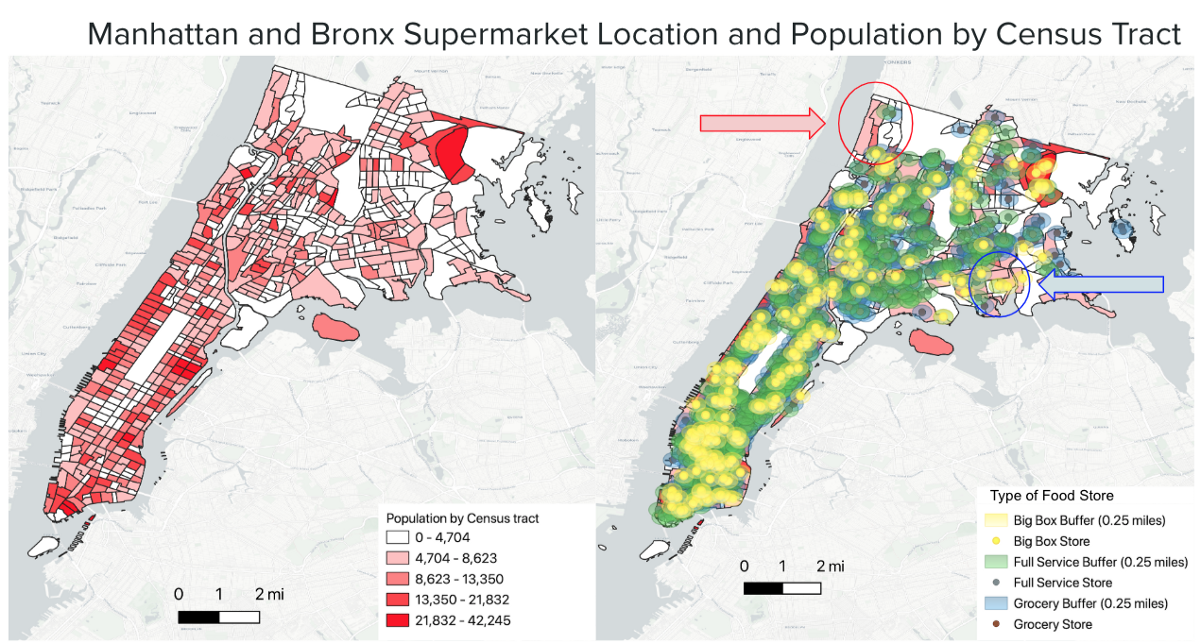 Mapping Food Deserts (and Swamps) in Manhattan and the Bronx